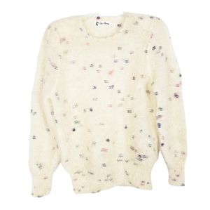 VINTAGE Cha Sang fuzzy polka dot sweater